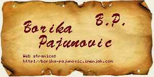 Borika Pajunović vizit kartica